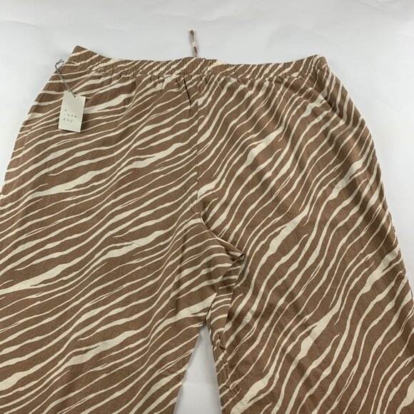 A New Day Brown Zebra Print Linen Blend Wide Leg Lounge Pant 3X New - Picture 8 of 8